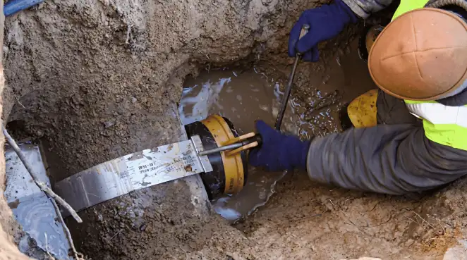 Technician performing underground drainage repair for foundation protection and gutter systems in Salt Lake City, UT